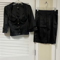 Dressy 2 piece Black Pencil Skirt, & Jacket Set