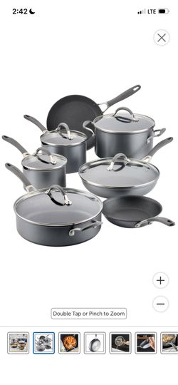 Circulon A1 Series with ScratchDefense Cookware Set, 12 Piece, Graphite