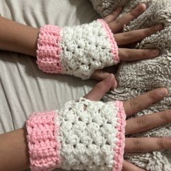 Crocheted Kids Fingerless Gloves