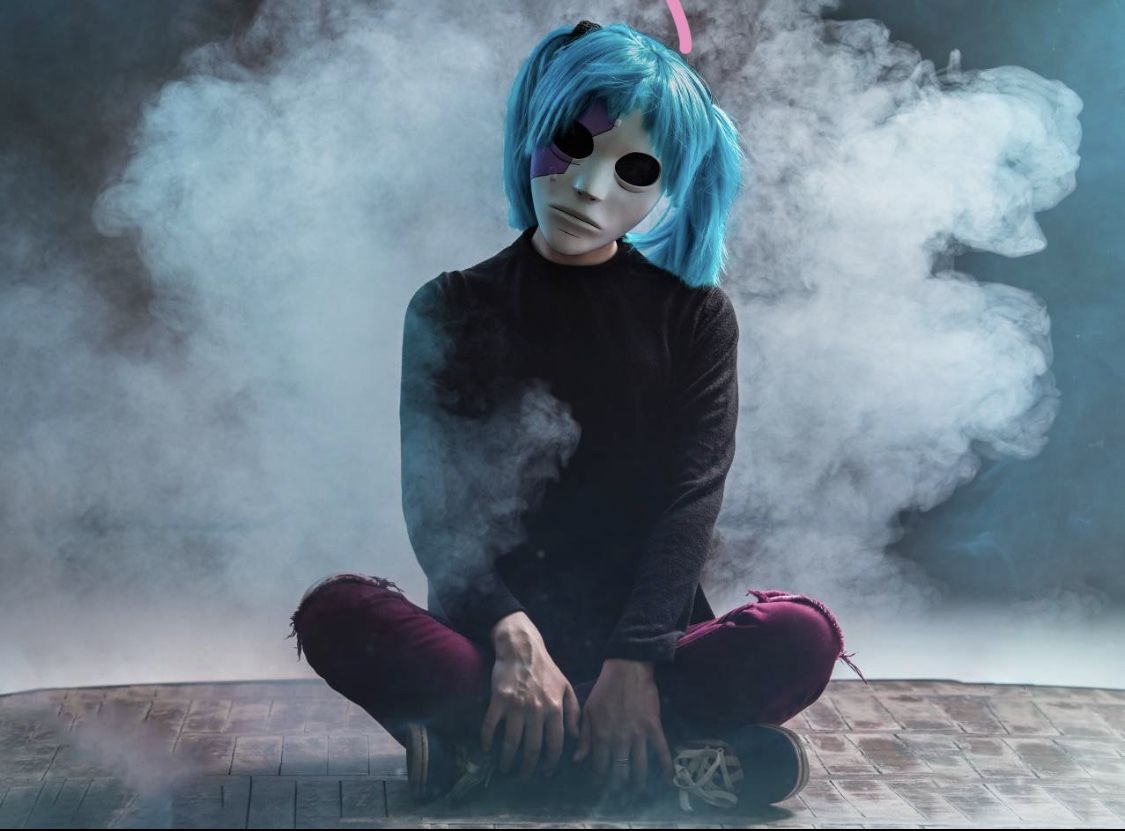 Sally face cosplay mask 3D printed.