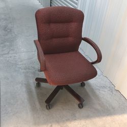 Multi Colored Office Desk Chair With Solid Wood Arms