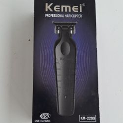 KEMEI 2299 🎈Firm Price🎈 Professional Hair/Beard Trimmer for Men Zero Gapped Hair Clippers for Barber with T Blade, Cordless Rechargeable