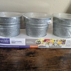 Better Homes & Gardens Galvanized 4 Piece Serve Caddy