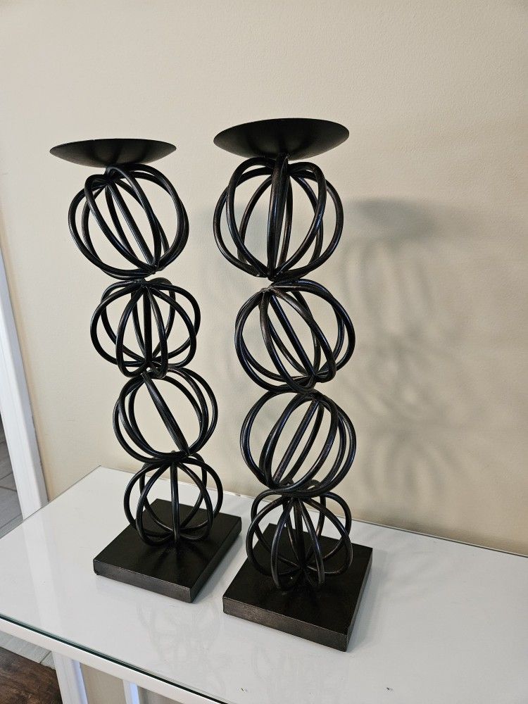 Set of 2 Candle Holders 18"Tall