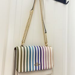 🌈 Coach Klare Rainbow Stripe Crossbody