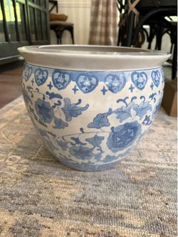 Vintage Chinoiserie fishbowl planter