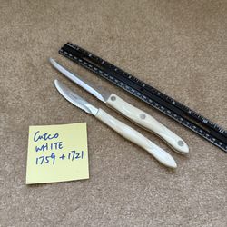 Cutco kitchen knives 2pc white pearl handles, 