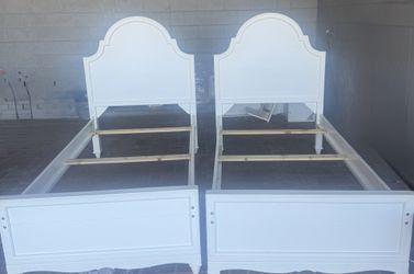 2 White Twin Beds $200 Includes Mattresses