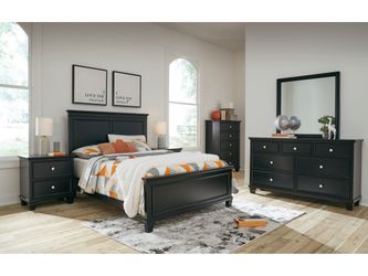 Lanolee Black Full Panel 5-Piece Bedroom Set (Online Special Price)
