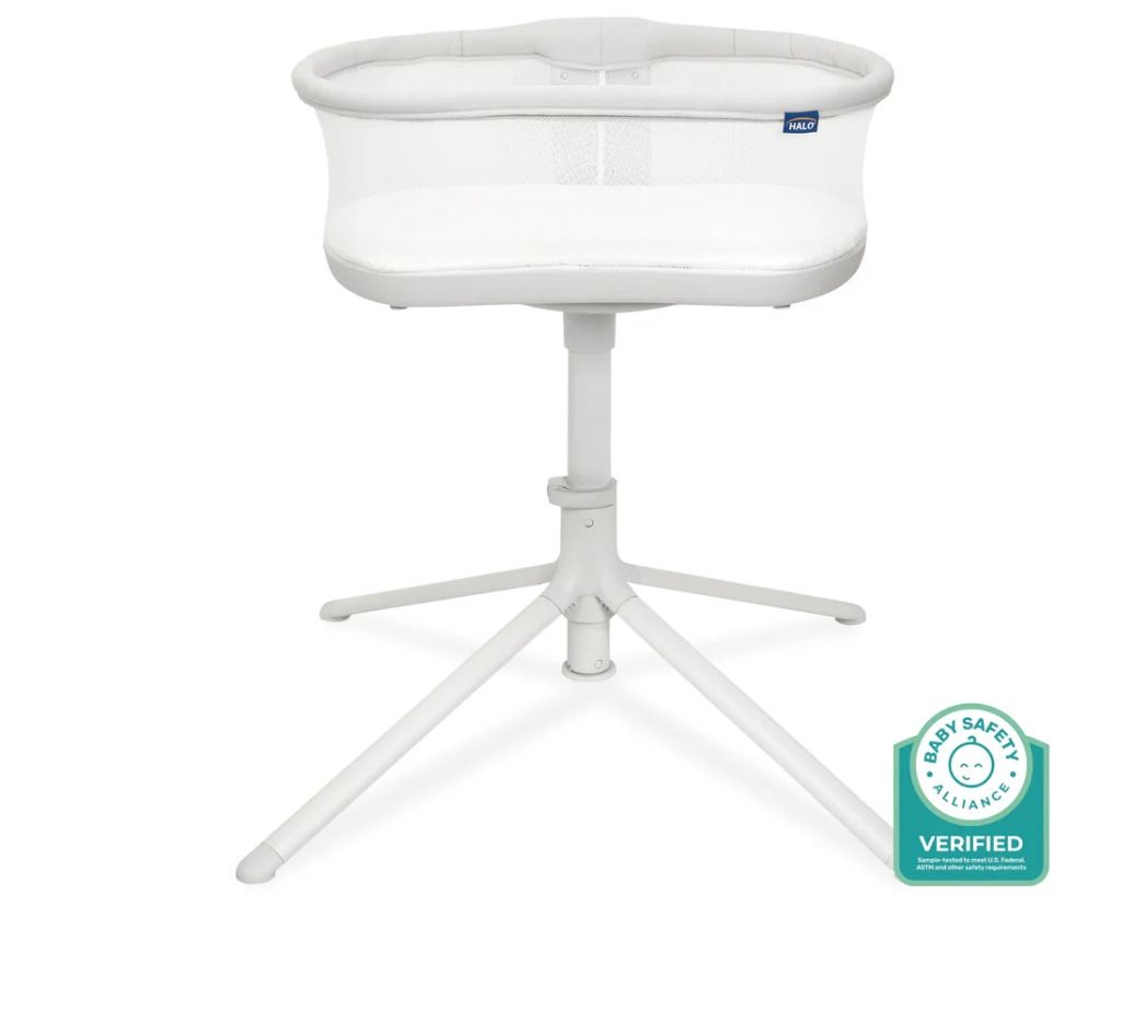 HALO BassiNest Swivel Sleeper 3.0, Baby Bassinet, Grey & Fitted Sheet
