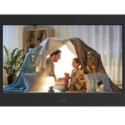 Digital Photo Frame with IPS Screen - Digital Picture Frame with 1080P Video, Music, Photo, Auto Rotate, Slide Show, Remote Control, Calendar, Time,12