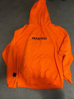 Anti Social Social Club Still Paranoid Orange Men's Pullover Hoodie Size L