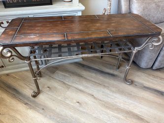 Wood & Iron Sofa Table