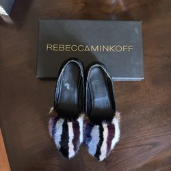 Rebecca Minkoff Amelie Pointed Toe Flat Loafers, Multicolor/ Black, 7