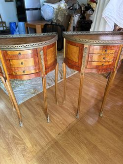 French style Wood Side Table Set