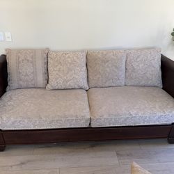 Vintage Mahogany Sleigh Sofa / Couch