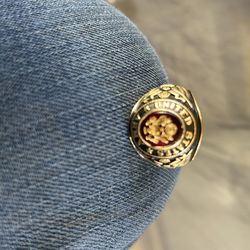 United States  Army 18kt gl Gold Ring With Red Jewel