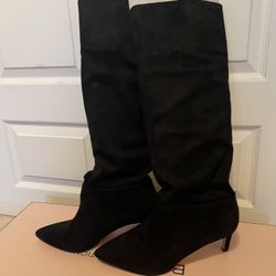 BCBG Black Micro Suede Boot 