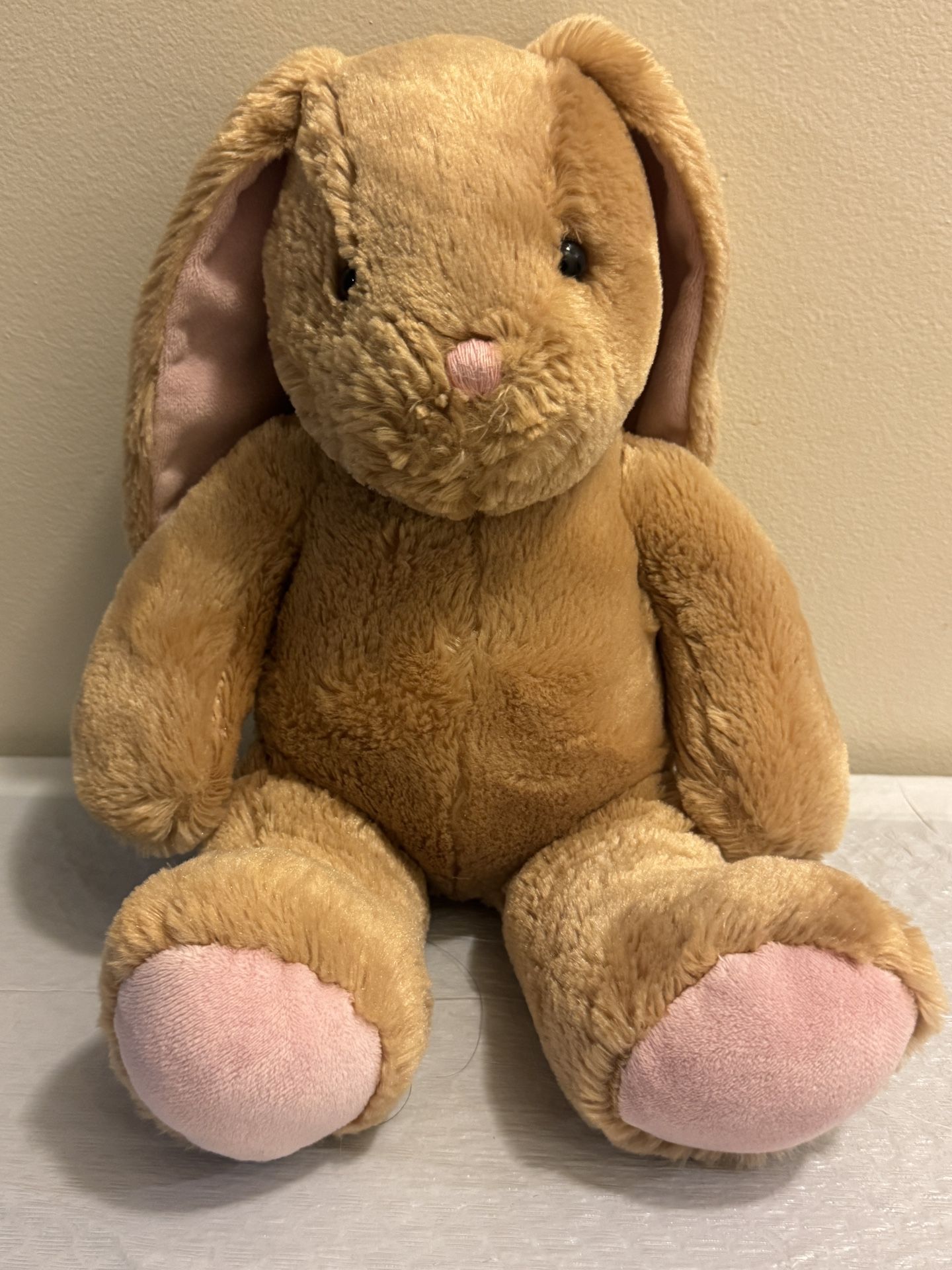 Build A Bear Golden Brown 15" Bunny Pink Nose & Floppy Ears Plush Easter Rabbit