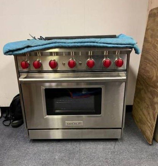 Wolf 36" Stainless Steel Gas Stove