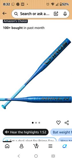 Mike Slowpitch Softball Bat. 34" 26 oz drop 8. Nearly new used only for about 100 hits at the cage. Mint