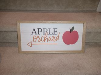 New 19" × 9 1/2" Wood Apple Orchard Sign