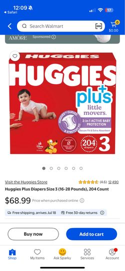 Brand new unopened box Huggies plus size 3