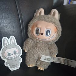 Labubu Exciting Macaron Toffee Light Brown color pendant keychain plush toy decor