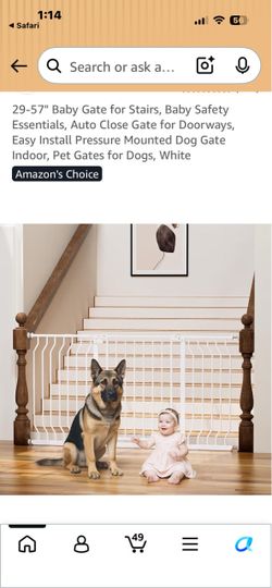 Black Auto-Close Baby Gate 29-57 Inch