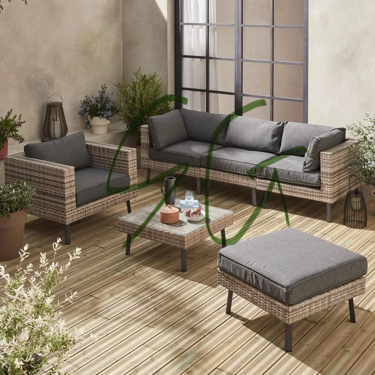 New In box Patio Outdoor Furniture Sofa Deep Seating 