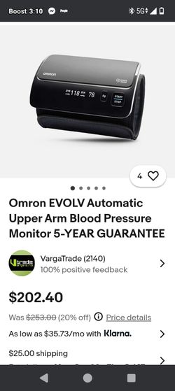 Omron Evolv Blood Pressure Monitor New!