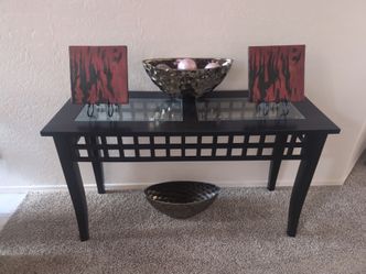 Wood + Glass Hall Table