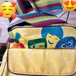 INSIDE OUT VERSATILE REVERSIBLE MESSENGER BAG HANDBAG TOTE BACKPACK~DISNEY STORE