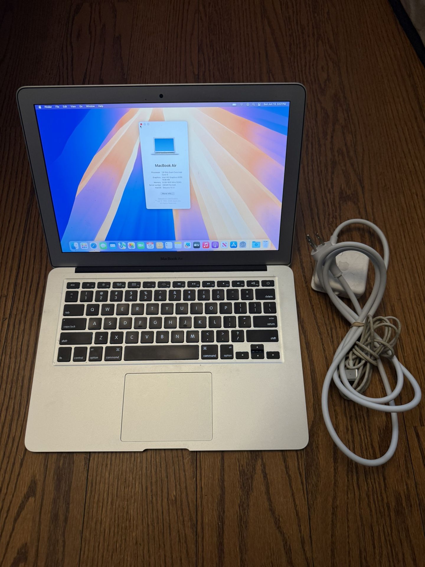 MacBook Air 13” 2017/8GB RAM/128GB SSD/Fully Functional/Excellent Battery/MacOS Sequoia
