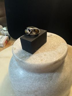 Elegant Sterling Silver Ring with Two Gemstones