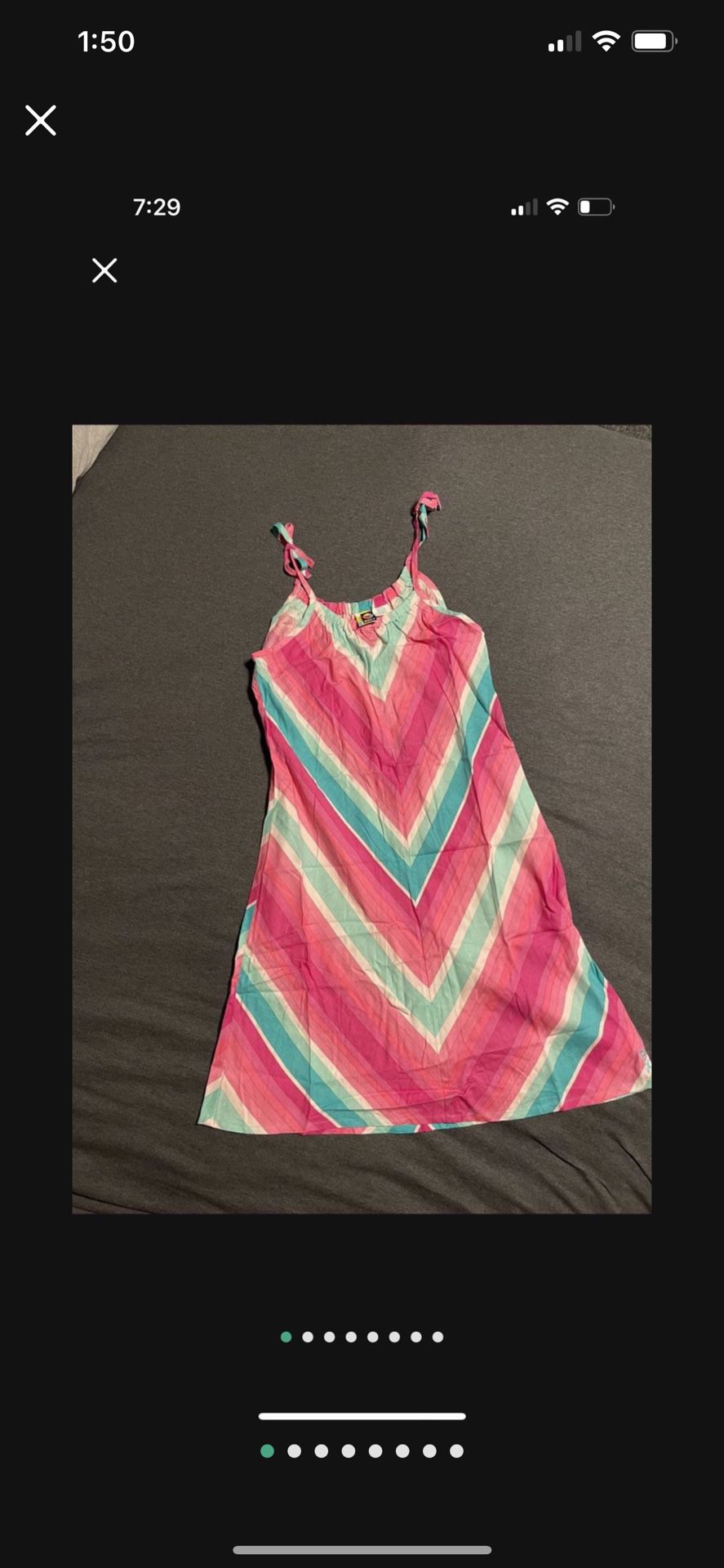 2010s Roxy Quicksilver Dress Size XL Pink Teal White Like New From 2010