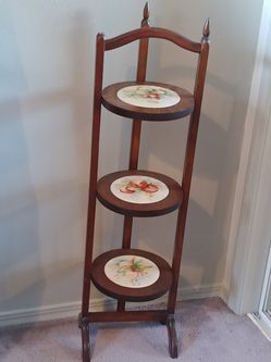Antique 3 tier folding cake stand.