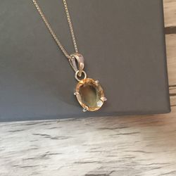 Natural citrine Necklace, Natural citrine pendant Necklace for women - Men #598