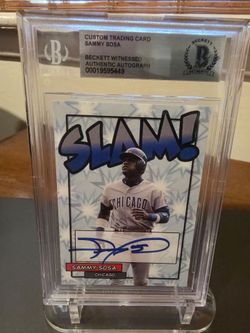 Sammy Sosa Signed Custom Trading Card Beckett Authenticated