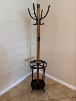 Entryway Coat Rack Stand with Umbrella Holder