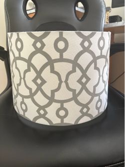 Modern Gray & White Drum Lampshade