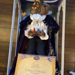 Disney Limited Edition Winter Doll Beauty and the Beast -Beast  17" LE 3500 NIB - Cert #1453 Of 3500