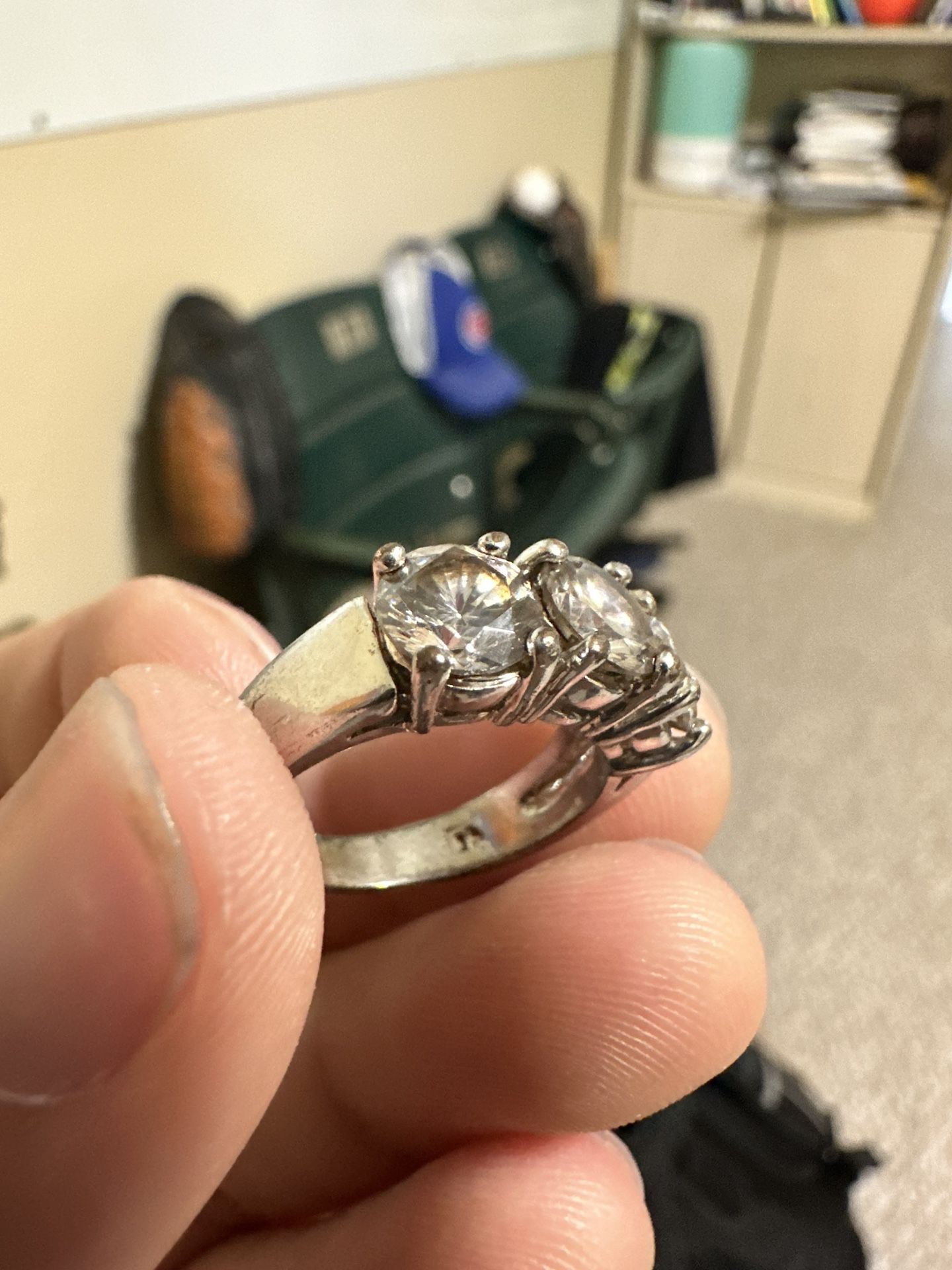Silver Ring With 3 “Diamonds”