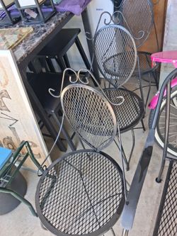 3 Rod Iron Patio chairs! Must GO!