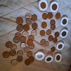 50 WHEAT AND INDIAN HEAD PENNIES 
