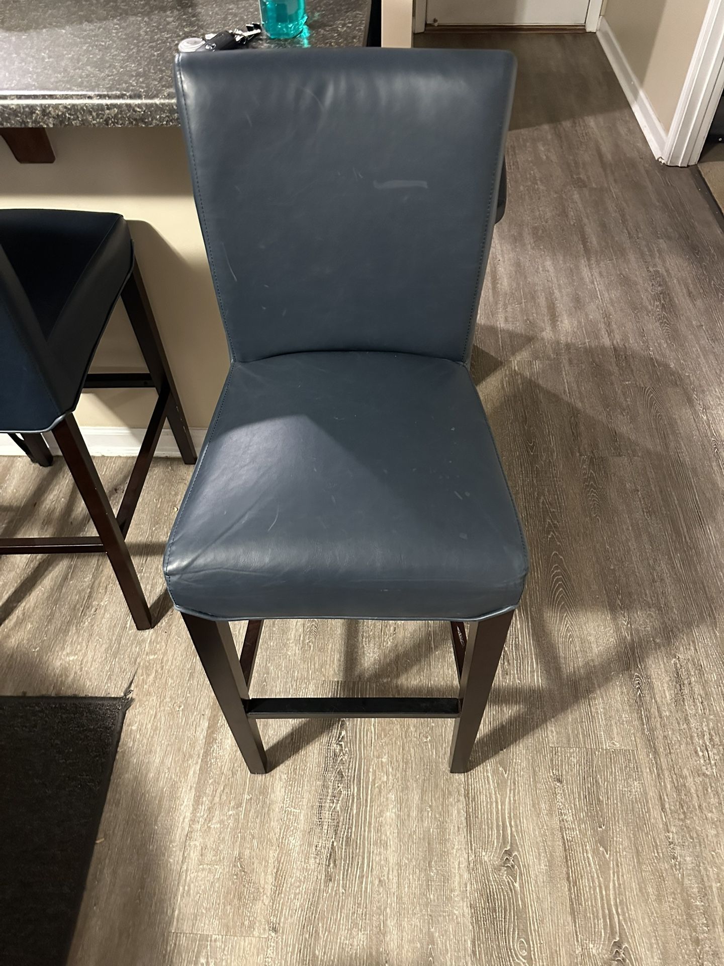 2 Navy Blue Barstools