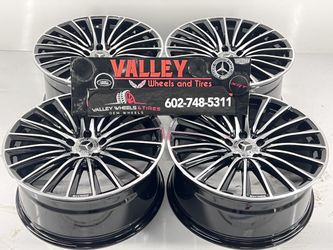 19” Mercedes Benz rims 🔥🛞 Black machine face  5x112mm bolt $695 wheel exchange S500 S580 C clas 240  320 e class  AMG Stamping  5x112mm  Holiday spe
