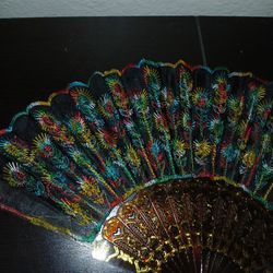 Multi Colored Sunflower Design Hand Fan 