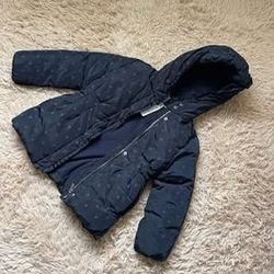 Jacadi Paris girls navy dots warm jacket 6A（116cm）