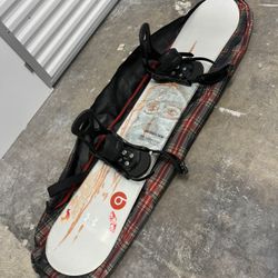 Snowboard, Boots, Gloves, Pants, Bag